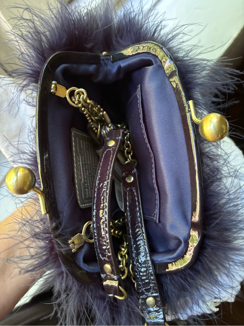Coach Limited-Edition Poppy Ostrich Crossbody Feather Clutch - Picture 16 of 16